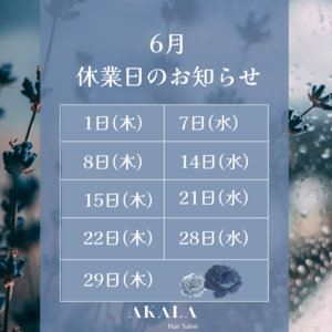 6月休業日のお知らせ